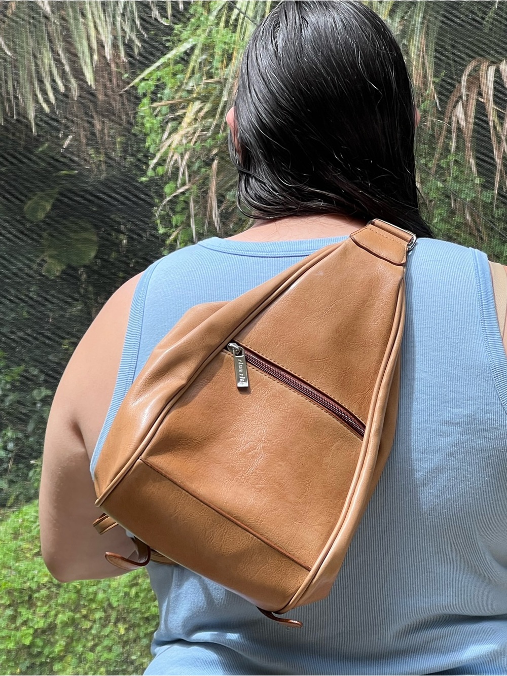 Vintage Y2K Rina Rich Convertible Teardrop Sling Backpack / Crossbody Bag